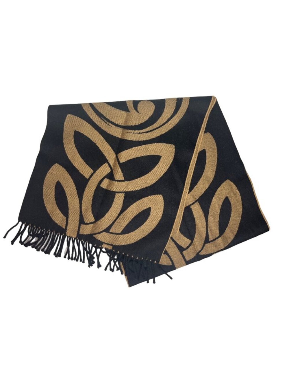 Peter James Pure Wool Scarf Womens OS Black Cooper Reversible